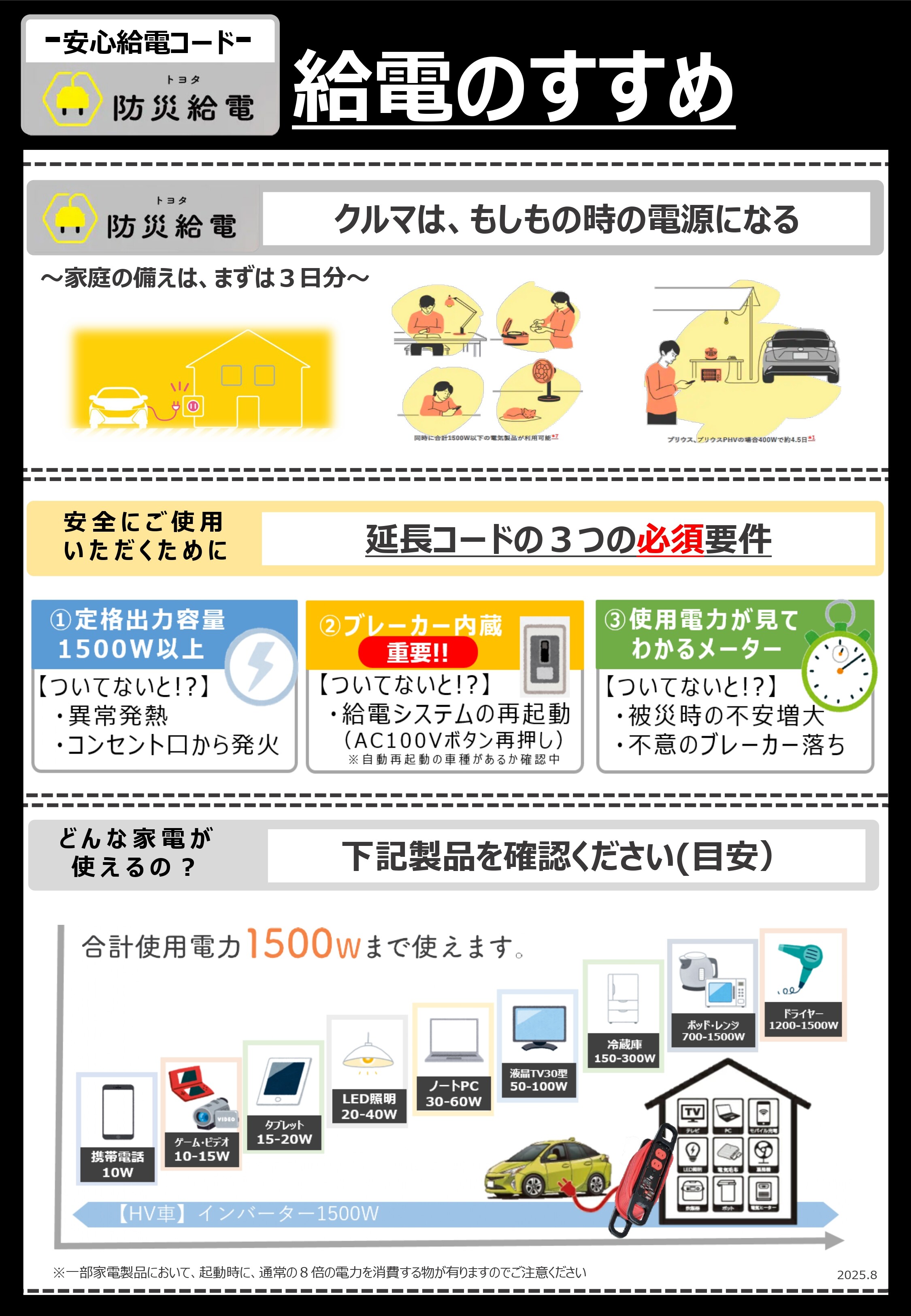 安心給電コード | トヨタカローラ南海